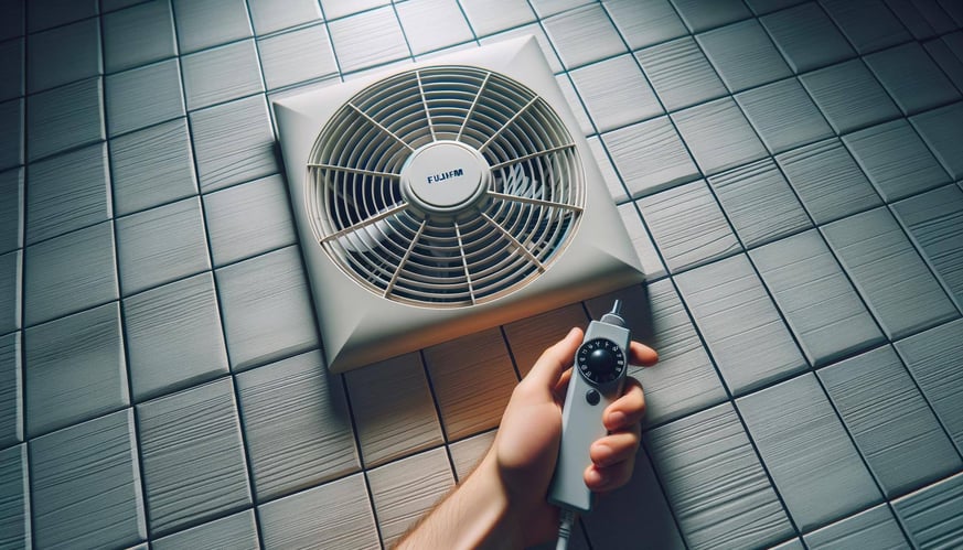 Ventilateur de salle de bain installé avec soin.